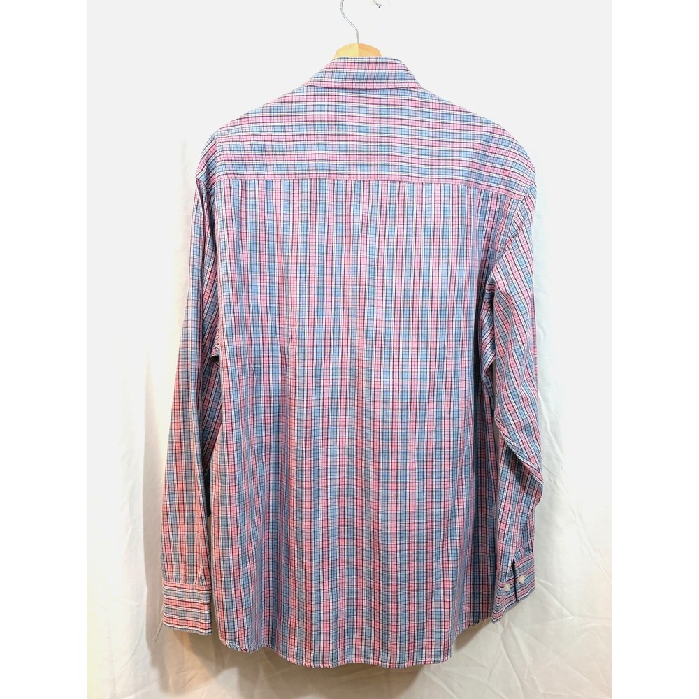 Pendleton Oxford Long Sleeve Button Down Shirt- 100% Cotton-Pink/Blue Size: L - Picture 2 of 7